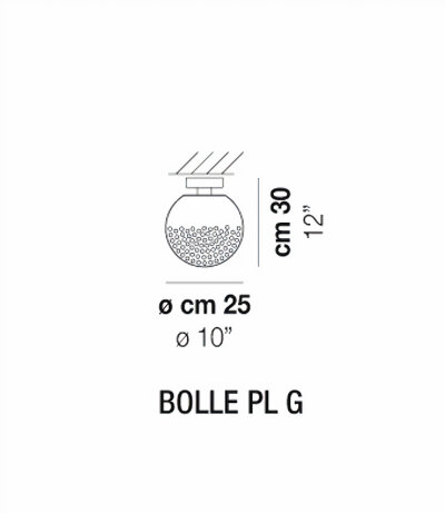 Vistosi Bolle PL G kugelf&ouml;rmige Deckenleuchte aus mundgeblasenem Muranoglas mit E27 Fassung