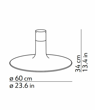 KDLN Louis Deckenleuchte mit kreisrundem Diffusor E27 Fassung Aufbauh&ouml;he 34 cm