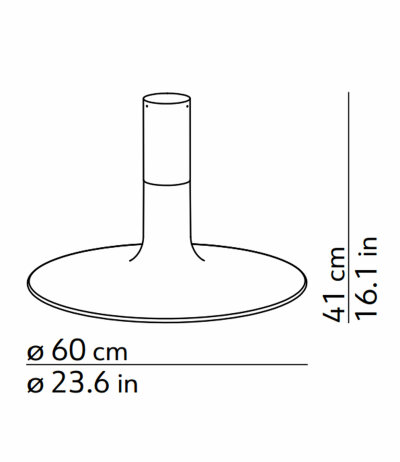 KDLN Louis Deckenleuchte mit kreisrundem Diffusor E27 Fassung Aufbauh&ouml;he 41 cm