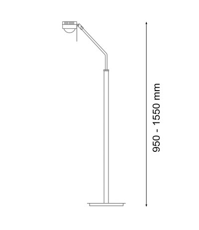 Licht im Raum Movie X LED-Stehleuchte h&ouml;henverstell-/schenkbar direktes Licht mit Glaslinse und Tastdimmer