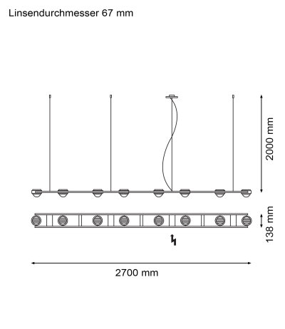 Licht im Raum Ocular 8 LED-Pendelleuchte 2700K direkt/indirektes Licht mit Drehdimmer