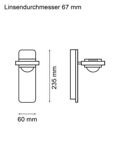 Licht im Raum Ocular LED-Wandleuchte direkt/indirekt 2700K mit GlaslinseTRIAC dimmbar