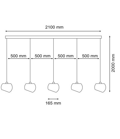 Licht im Raum White Moons 5 horizontal Pendelleuchte Porzellanschirm weiß mit E27 Fassungen LED-Retrofit kompatibel