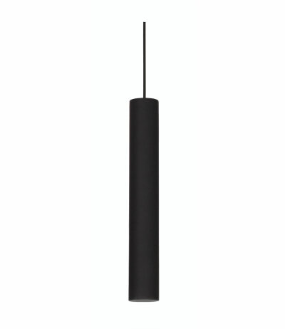 Ideal Lux LOOK SP1 D06 schwarze schlanke Pendelleuchte Ø6 cm mit GU10 Fassung und Textilkabel