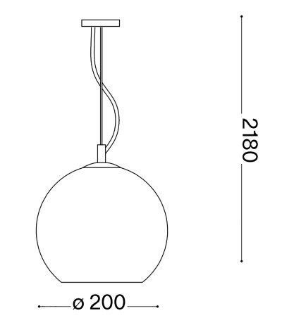 Ideal Lux NEMO SP1 D20 rauchfarbige Glas-Pendelleuchte in kugelf&ouml;rmigen Design mit E27 Fassung