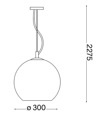 Ideal Lux NEMO SP1 D30 rauchfarbige Glas-Pendelleuchte in kugelf&ouml;rmigen Design mit E27 Fassung