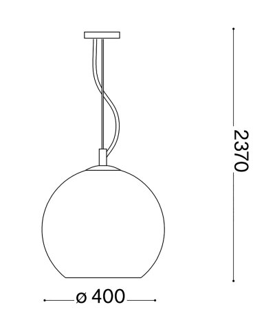 Ideal Lux NEMO SP1 D40 rauchfarbige Glas-Pendelleuchte in kugelf&ouml;rmigen Desgin mit E27 Fassung