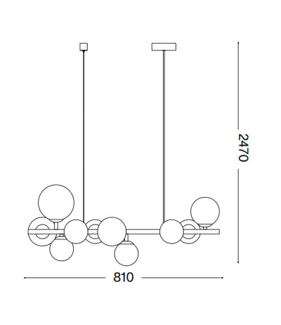 Ideal Lux PERLAGE SP10 Pendelleuchte mit kugelf&ouml;rmigen Diffusorgl&auml;sern Struktur Bernstein