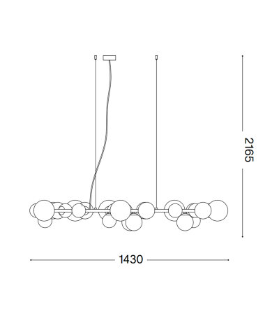 Ideal Lux PERLAGE SP30 Pendelleuchte messingfarbig Gläser bernsteinfarbig mit G9 Fassungen