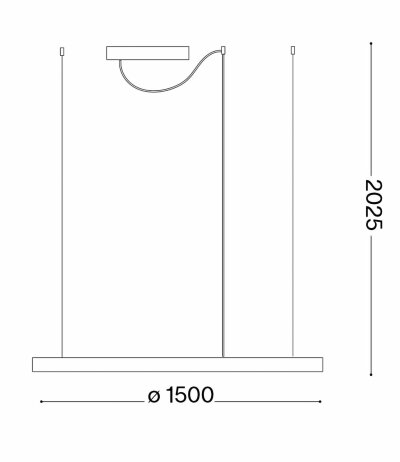 Ideal Lux ORACLE SLIM SP D150 runde Pendelleuchte Lichtfarbe 3000K DALI Struktur Schwarz