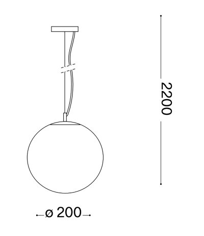 Ideal Lux MAPA SP1 D20 wei&szlig;e kugelf&ouml;rmige Glas-Pendelleuchte mit E27 Fassung