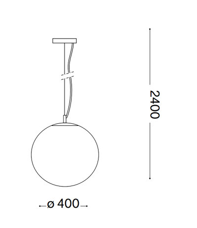 Ideal Lux MAPA SP1 D40 Pendelleuchte mit kugelf&ouml;rmigen Diffusorglas Struktur Wei&szlig;