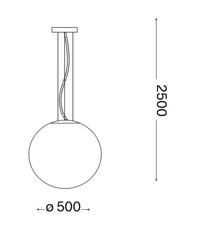 Ideal Lux MAPA SP1 D50 Pendelleuchte mit kugelf&ouml;rmigen Diffusorglas Struktur Wei&szlig;