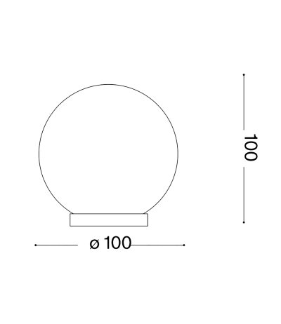 Ideal Lux MAPA TL1 D10 Tischleuchte mit kugelförmigen Diffusorglas Struktur Weiß