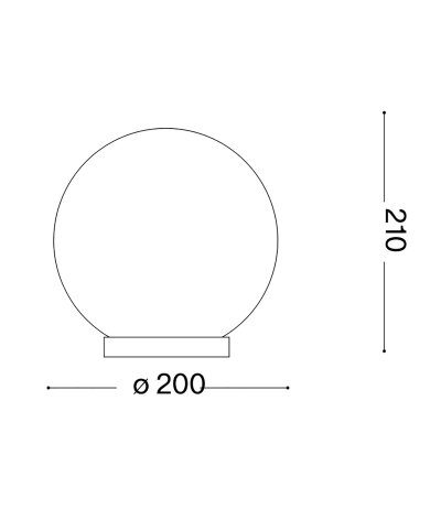 Ideal Lux MAPA TL1 D20 Tischleuchte mit kugelf&ouml;rmigen Diffusorglas Struktur Wei&szlig;