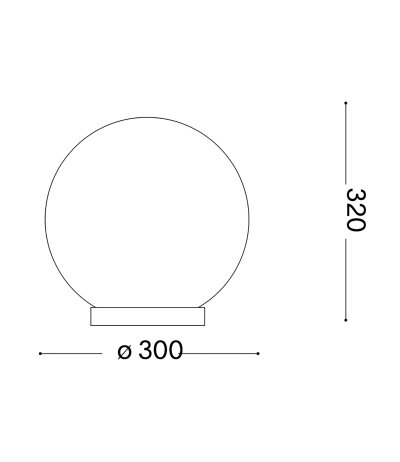 Ideal Lux MAPA TL1 D30 Tischleuchte mit kugelf&ouml;rmigen Diffusorglas Struktur Wei&szlig;