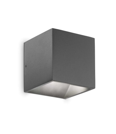 Ideal Lux RUBIK AP anthrazitfarbige kubische Outdoor Wandleuchte 3000K nicht dimmbar