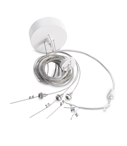 Ideal Lux HALO SP Pendelkit Baldachin Wei&szlig; mit Kabel und Seilabh&auml;ngungen