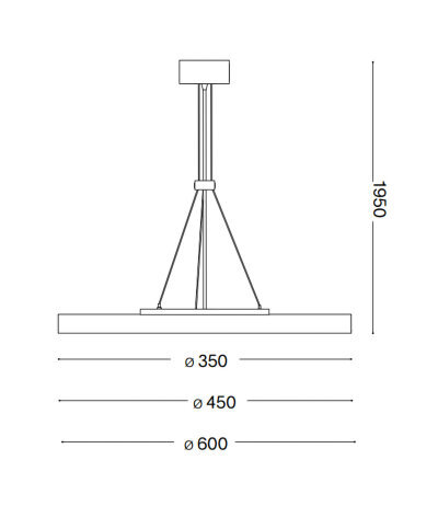 Ideal Lux HALO SP Pendelkit Baldachin Wei&szlig; mit Kabel und Seilabh&auml;ngungen