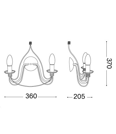 Ideal Lux CORTE AP2 wei&szlig;e klassische Wandleuchte handlackiert 2x E14 Fassung