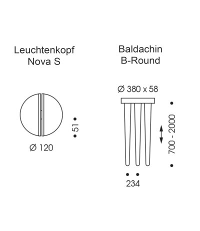 Oligo Nova S Round dreiflammige Pendelleuchte Gl&auml;ser &Oslash;120mm h&ouml;henverstellbar inkl. Casambi Tunable-White (2200-5000K)