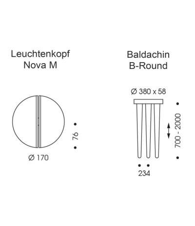 Oligo Nova M Round dreiflammige Pendelleuchte Gl&auml;ser &Oslash;170mm h&ouml;henverstellbar inkl. Casambi Tunable-White (2200-5000K)