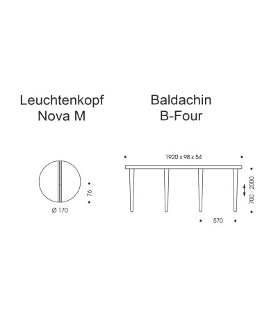 Oligo Nova M vierflammige Pendelleuchte Gl&auml;ser &Oslash;170mm h&ouml;henverstellbar inkl. Casambi Tunable-White (2200-5000K)