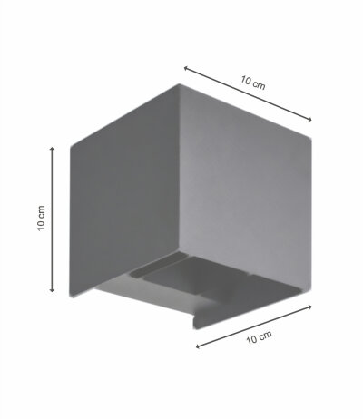 Mobilux Cube LED-Wandleuchte Dunkelgrau quadratische Form dimmbar anpassbarer Ausstrahlungswinkel