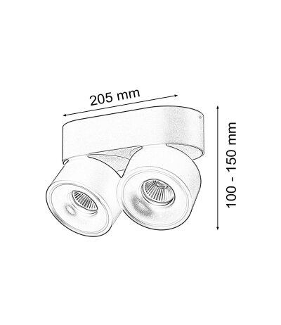 Loom Design Aim Double Spot schwarzer LED Strahler dreh-/schwenkbar 2700K TRIAC dimmbar