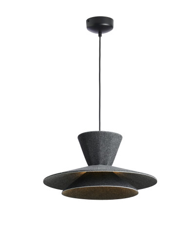 Loom Design Morphic anthrazitfarbige (mixed black) LED Pendelleuchte aus Filz 2700K Triac dimmbar