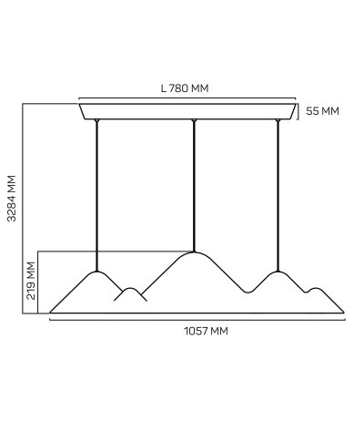 Loom Design Panorama Large gr&uuml;n/schwarze LED Pendelleuchte aus Filz 2700K Triac dimmbar