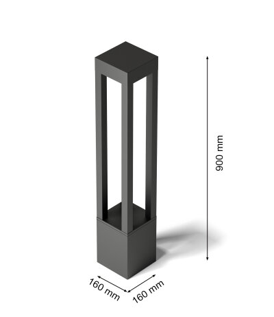 Loom Design Odin schwarze LED Pollerleuchte 2700K nicht dimmbar