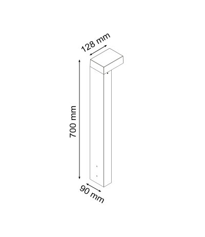 Loom Design Arn schwarze LED Pollerleuchte mit Glaslinse 2700K nicht dimmbar