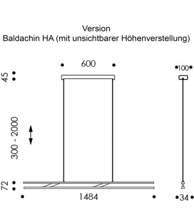 Oligo Linto Single Colour 2700K LED Up/Down-Pendelleuchte mit Gestensteuerung