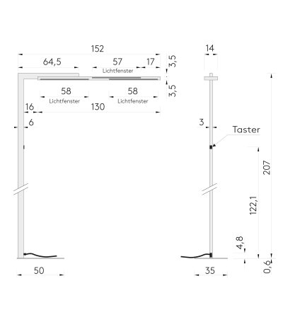 Byok Lighting Grado L2 Doppelarbeitsplatz LED-B&uuml;rostehleuchte Up/Downlight getrennt schalt-/dimmbar