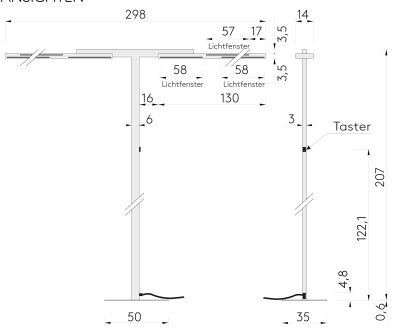 Byok Lighting Grado T4 Vierfacharbeitsplatz LED-B&uuml;rostehleuchte Up/Downlight getrennt schalt-/dimmbar