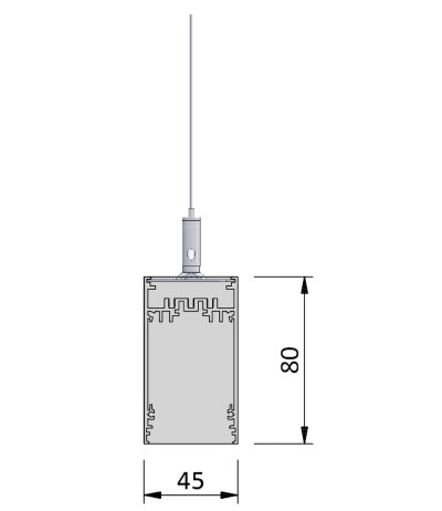 Loblicht Linus 45 Up/Down-Pendelleuchte Aluminiumprofil 45x80 (bxh) mm mit On/Off-Betriebsger&auml;t