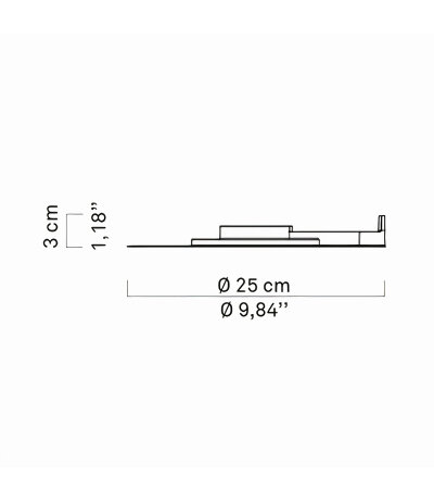 Luceplan Millimetro A11 Wandleuchte &Oslash; 25 cm LED 2700K indirekt abstrahlend