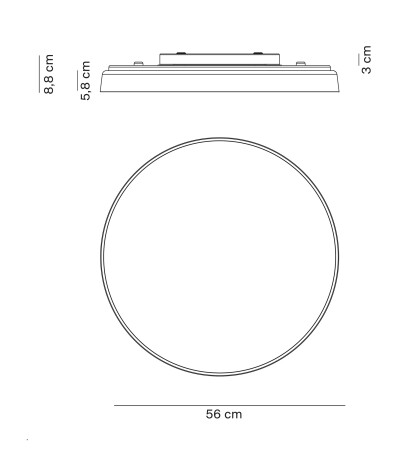 Luceplan Compendium Plate D81P gro&szlig;e runde LED-Deckenleuchte Entwurf Daniel Rybakken Struktur Schwarz LED 2700K TRIAC dimmbar (3-adriges Kabel ausreichend)