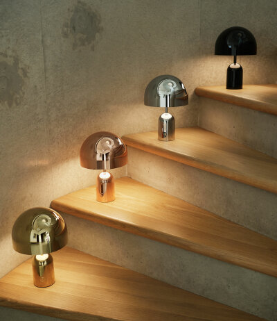 Tom Dixon Bell Portable kupferfarbige LED Akku-Tischleuchte