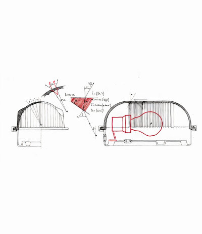 Castaldi Tortuga D03/E27 graue Wand-/Deckenleuchte mit E27 Fassung Designklassiker