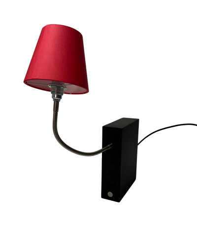 Top Light Light On Silk Regalleuche Schirm Rot Body Granit Optik(Schwarz) E14 Fassung mit Dimmer