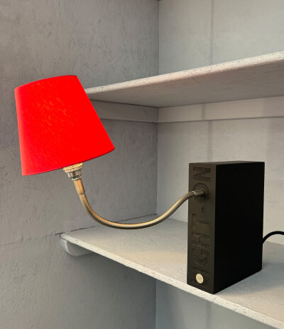 Top Light Light On Silk Regalleuche Schirm Rot Body Granit Optik(Schwarz) E14 Fassung mit Dimmer