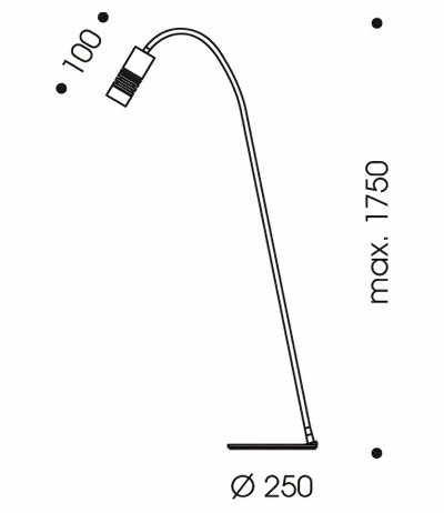 Oligo A Little Bit LED-Stehleuchte Chrom matt/Schwarz LED 3000K fokussier- und dimmbar