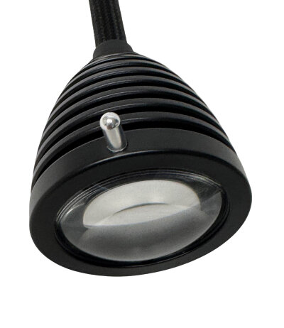 lessnmore Athene A-WL1 Wandleuchte mit Flexarm und Tastdimmer Flexarm/Leuchtenkopf Schwarz LED 2700K