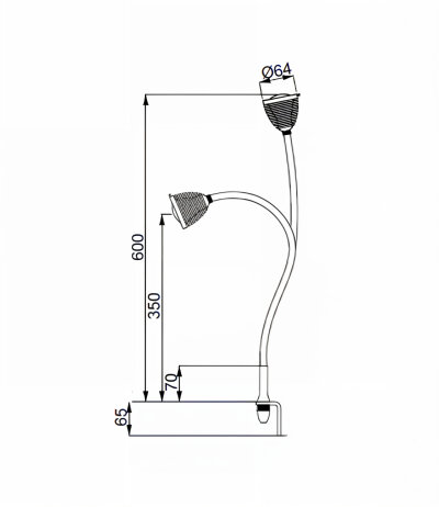 lessnmore Athene A-WL1 Wandleuchte mit Flexarm und Tastdimmer Flexarm/Leuchtenkopf Schwarz LED 2700K