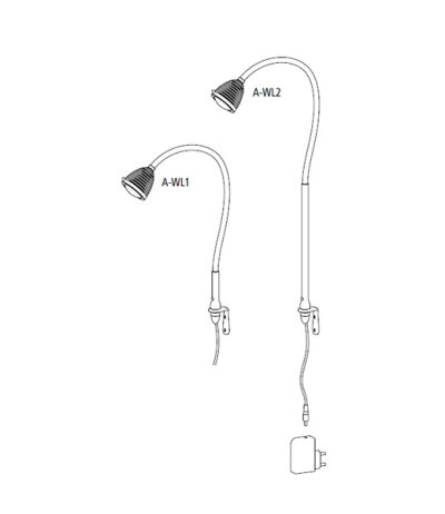 lessnmore Athene A-WL1 Wandleuchte mit Flexarm und Tastdimmer Flexarm/Leuchtenkopf Schwarz LED 2700K