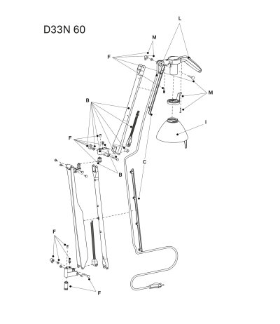 Luceplan Fortebraccio D33N 60 Ersatzteile