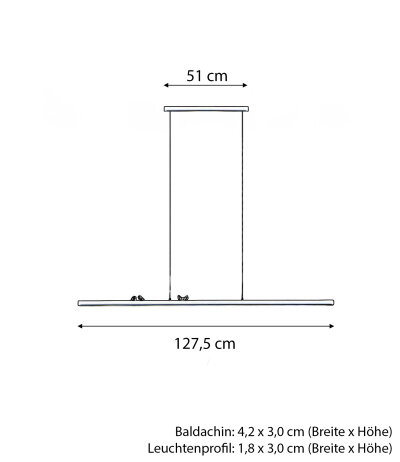 LichtRaumFunktion SlimLane 130 Up/Down Pendelleuchte Schwarz mit Gestensensor 2700K Ausstellungsleuchte