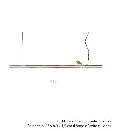 LichtRaumFunktion LightLane 120 Up/Down Pendelleuchte Anthrazit mit Gestensensor 2700K Ausstellungsleuchte